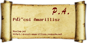 Pócsi Amarillisz névjegykártya